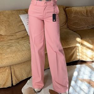 NWT Women's Regular Fit High Rise Wide Leg Work Pants Light Pink 27”